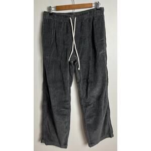 Aerie Gray Corduroy Wide Leg Pants Lounge Drawstring Size Small Women’s